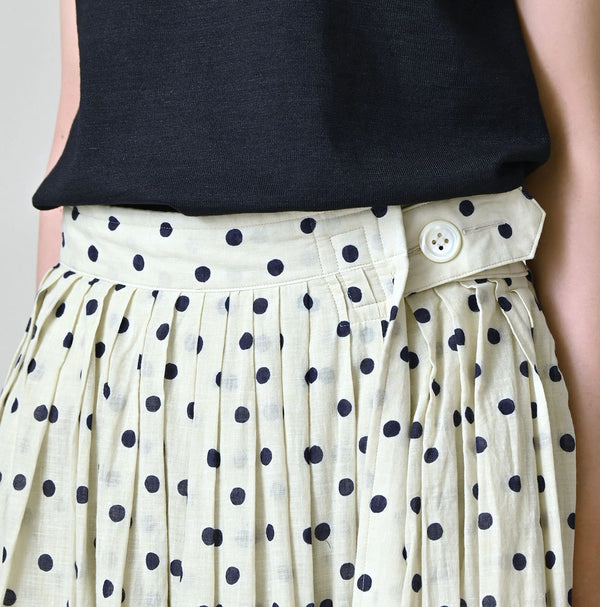 45R Gauze Polka Dot Wrap Skirt