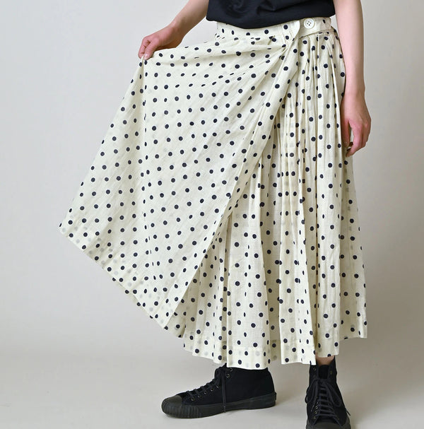 45R Gauze Polka Dot Wrap Skirt