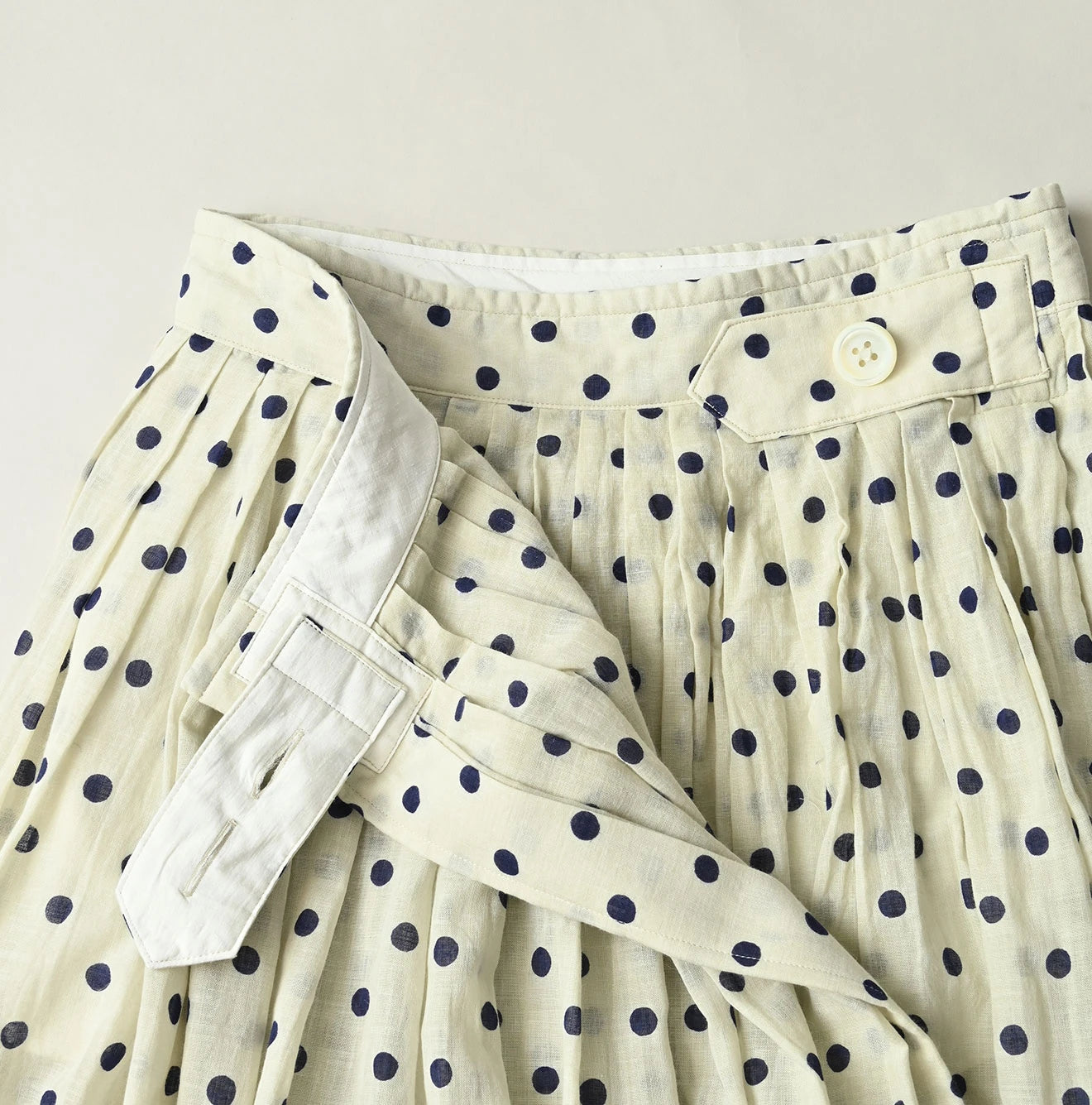 45R Gauze Polka Dot Wrap Skirt - Image 12