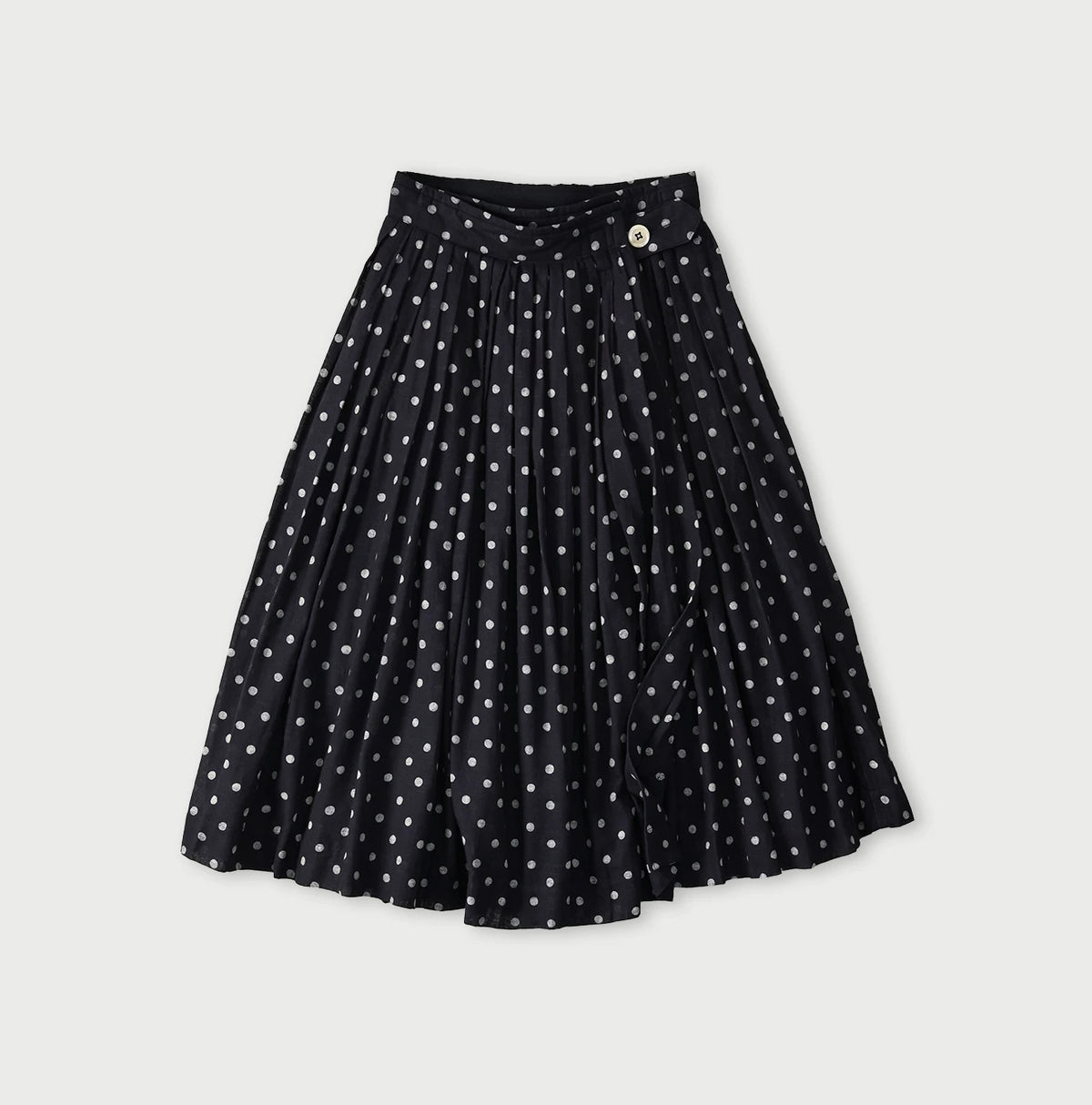 45R Indigo Gauze Polka Dot Wrap Skirt