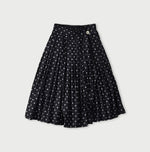 45R Indigo Gauze Polka Dot Wrap Skirt