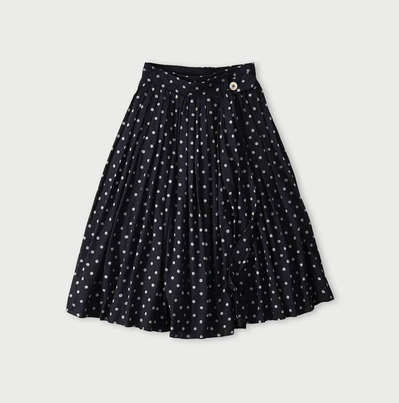 45R Indigo Gauze Polka Dot Wrap Skirt - Image 1