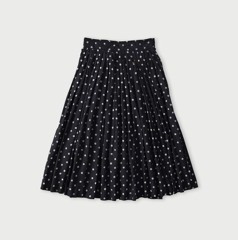 45R Indigo Gauze Polka Dot Wrap Skirt - Image 12