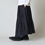 45R Indigo Gauze Polka Dot Wrap Skirt