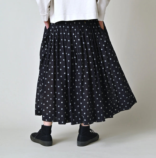 45R Indigo Gauze Polka Dot Wrap Skirt
