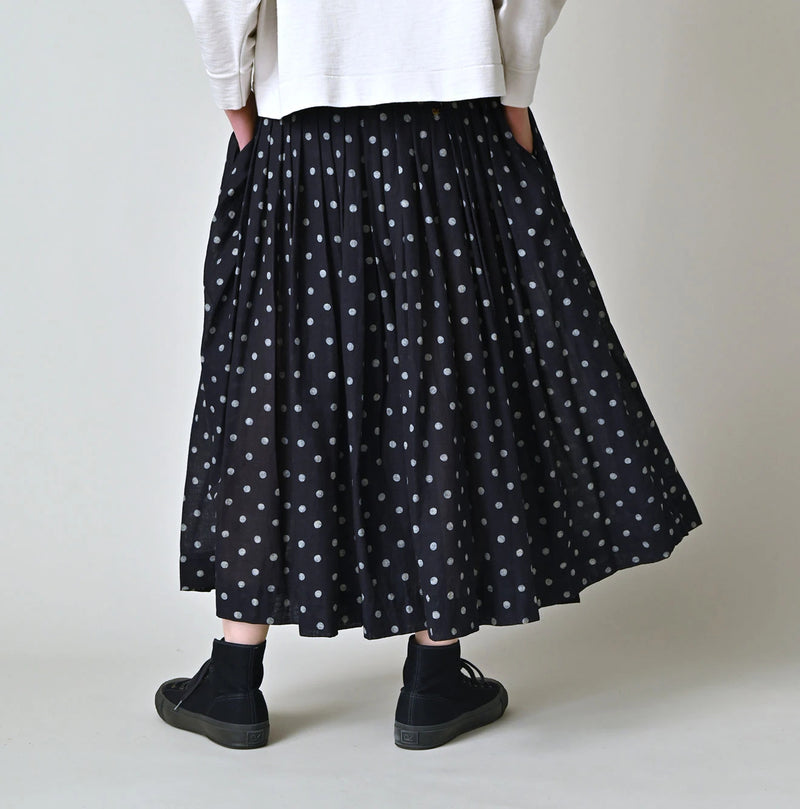 45R Indigo Gauze Polka Dot Wrap Skirt - Image 5