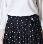 45R Indigo Gauze Polka Dot Wrap Skirt