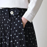 45R Indigo Gauze Polka Dot Wrap Skirt