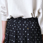 45R Indigo Gauze Polka Dot Wrap Skirt