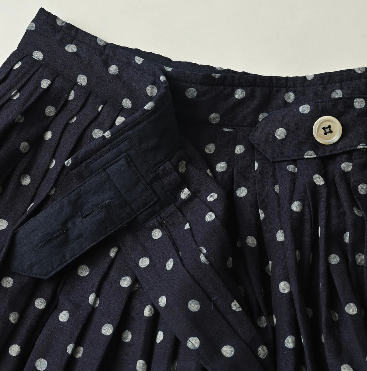 45R Indigo Gauze Polka Dot Wrap Skirt
