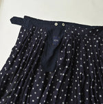 45R Indigo Gauze Polka Dot Wrap Skirt