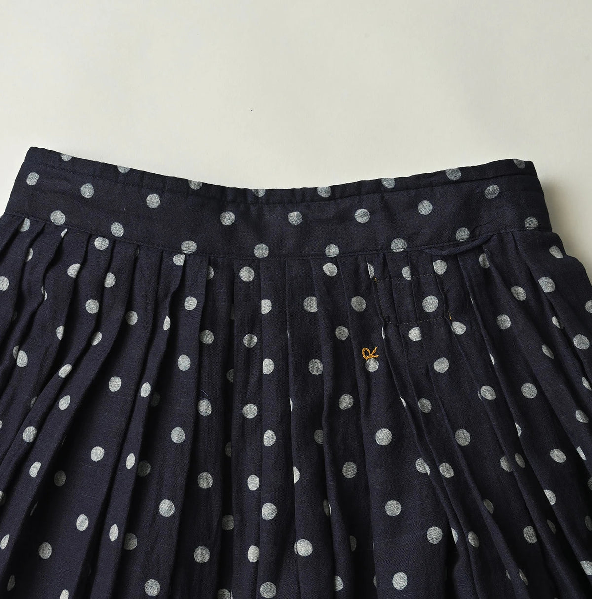 45R Indigo Gauze Polka Dot Wrap Skirt