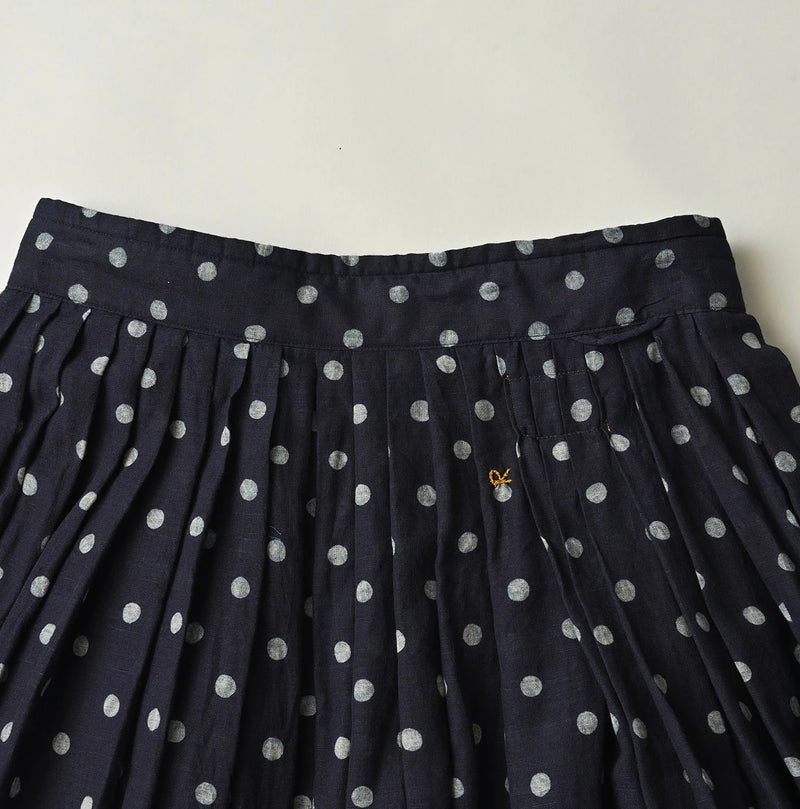 45R Indigo Gauze Polka Dot Wrap Skirt - Image 16