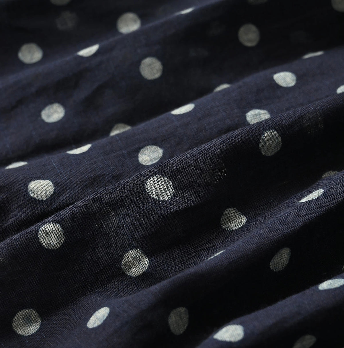 45R Indigo Gauze Polka Dot Wrap Skirt