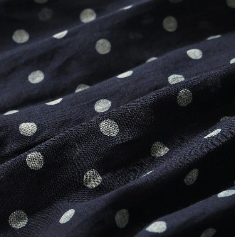 45R Indigo Gauze Polka Dot Wrap Skirt - Image 17