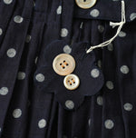 45R Indigo Gauze Polka Dot Wrap Skirt