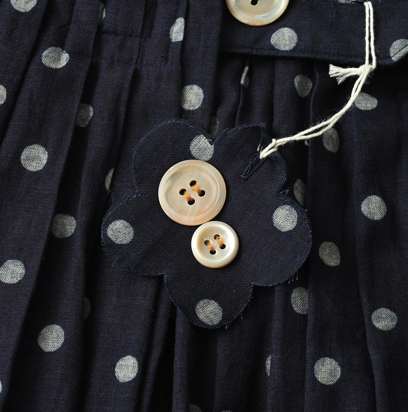 45R Indigo Gauze Polka Dot Wrap Skirt