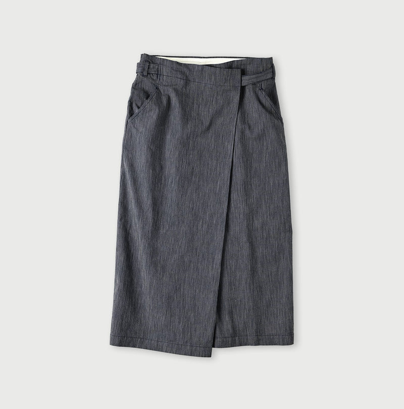 45R Indigo Cook Serge Wrap Skirt - Image 2