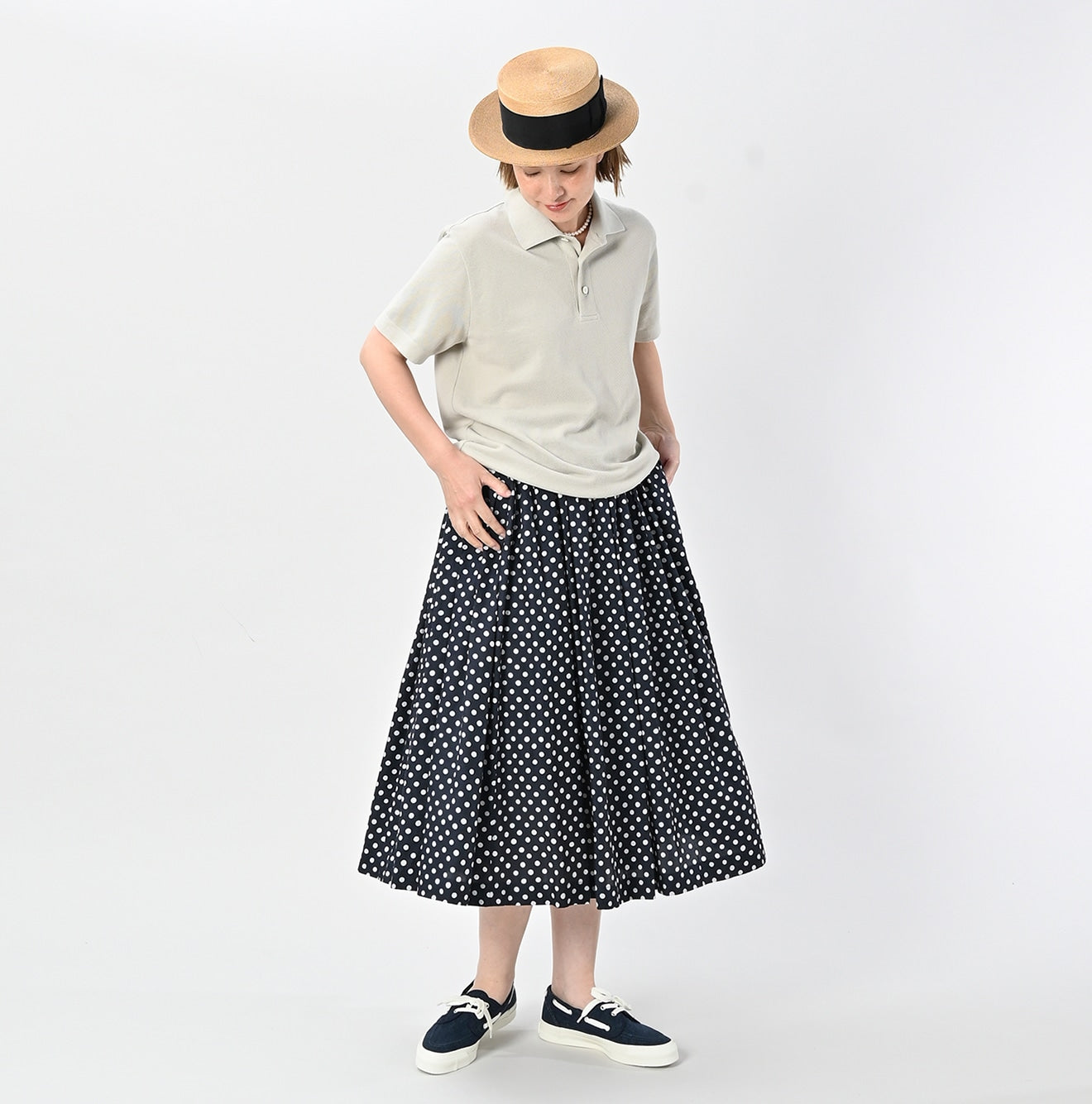 45R Cupro Cotton Dot Skirt