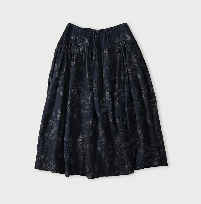 45R Indigo Linen Campanula Easy Gathered Skirt - Image 10