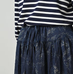 45R Indigo Linen Campanula Easy Gathered Skirt