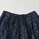45R Indigo Linen Campanula Easy Gathered Skirt