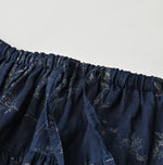 45R Indigo Linen Campanula Easy Gathered Skirt