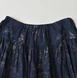 45R Indigo Linen Campanula Easy Gathered Skirt