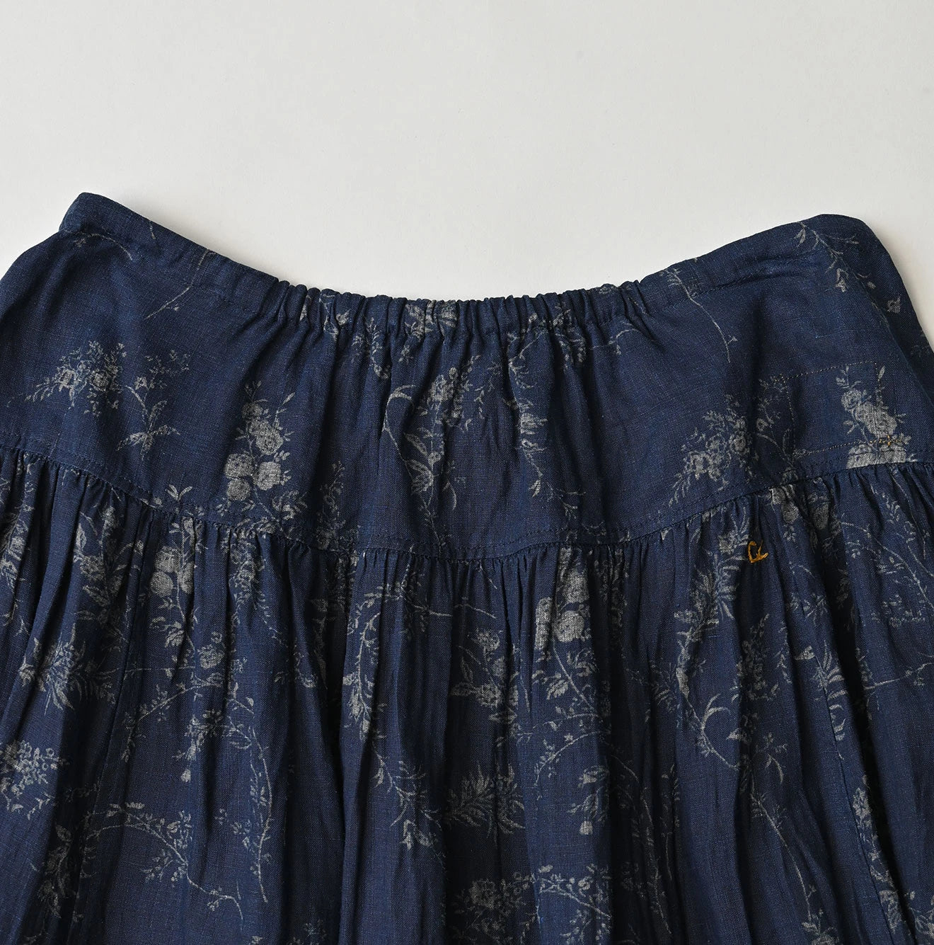 45R Indigo Linen Campanula Easy Gathered Skirt - Image 14