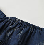 45R Indigo Linen Campanula Easy Gathered Skirt