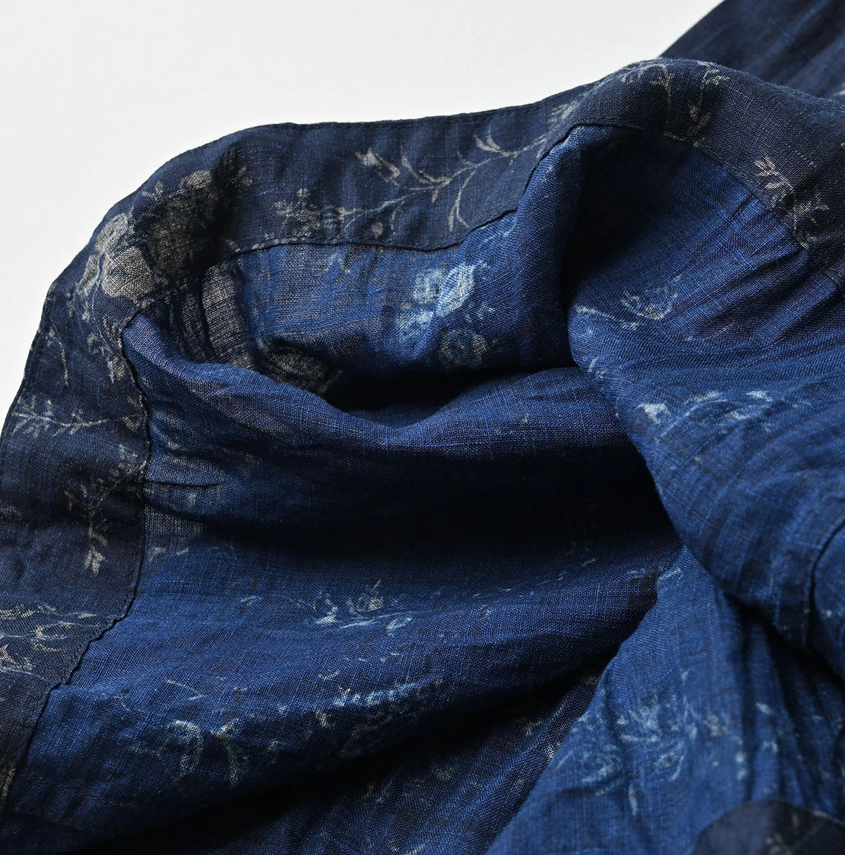 45R Indigo Linen Campanula Easy Gathered Skirt