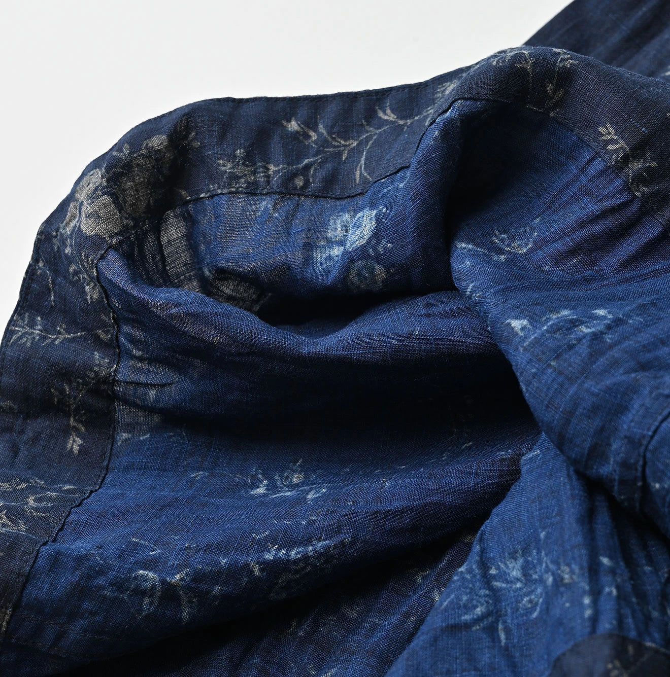 45R Indigo Linen Campanula Easy Gathered Skirt