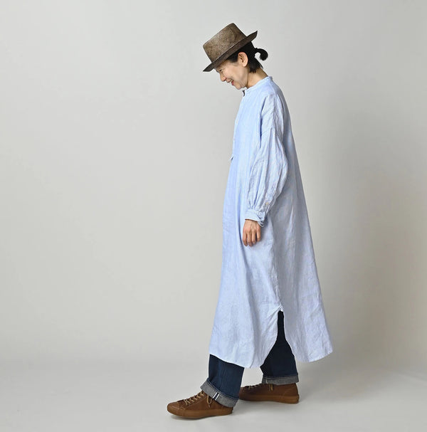 45R Linen Oxford Big Shirt Dress