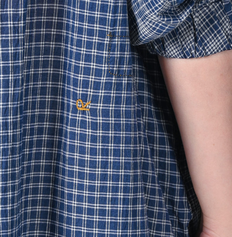 45R Aikaze Khadi Mix Tucked Dress