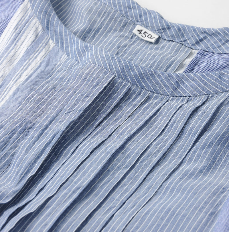 45R Aikaze Khadi Mix Tucked Dress