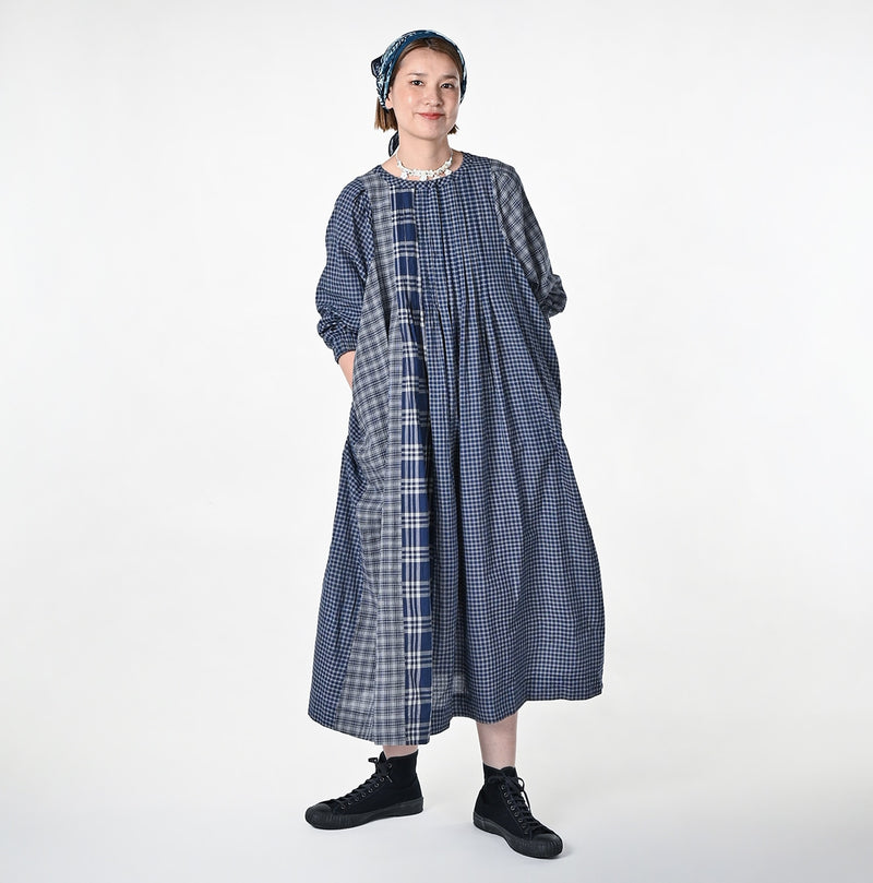 45R Aikaze Khadi Mix Tucked Dress