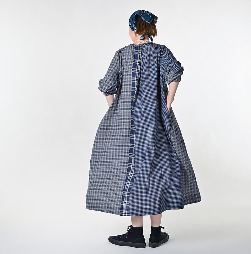 45R Aikaze Khadi Mix Tucked Dress