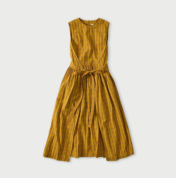 45R Broadcloth Madras Wrap Dress