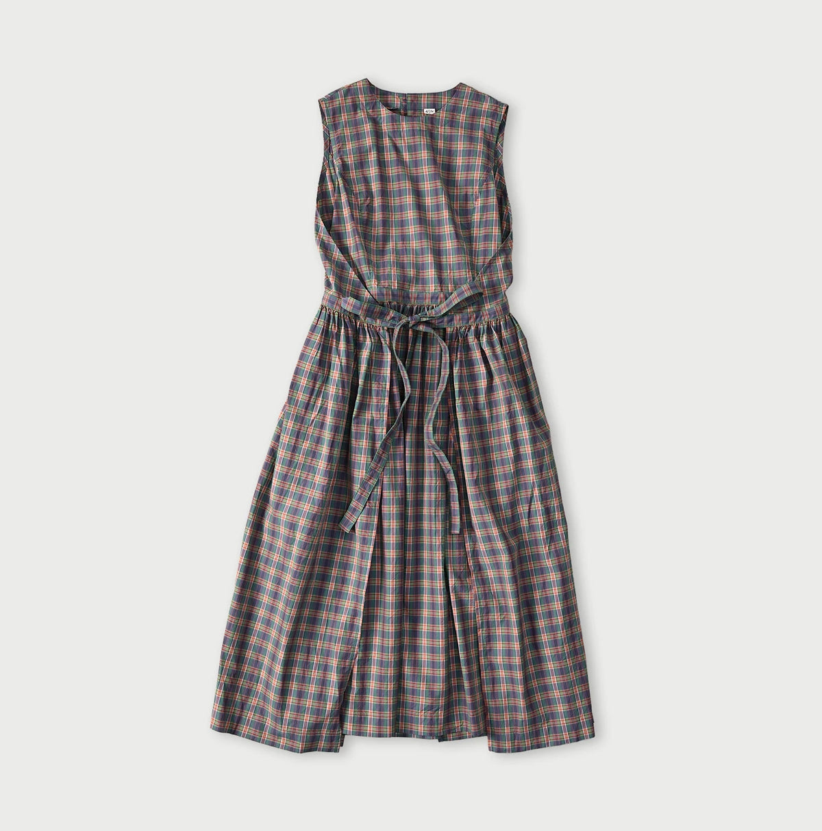 45R Broadcloth Madras Wrap Dress