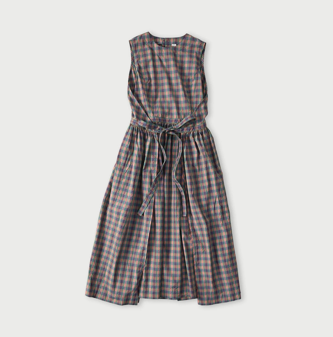 45R Broadcloth Madras Wrap Dress - Image 3