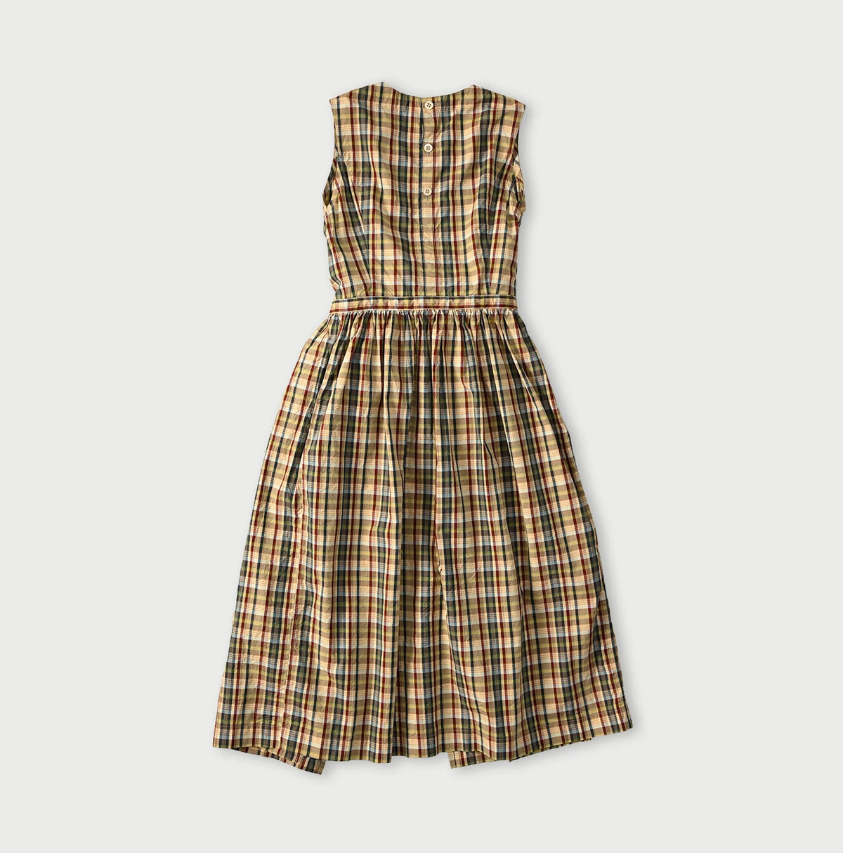 45R Broadcloth Madras Wrap Dress
