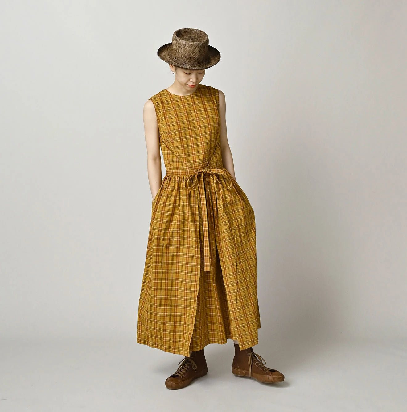 45R Broadcloth Madras Wrap Dress - Image 4