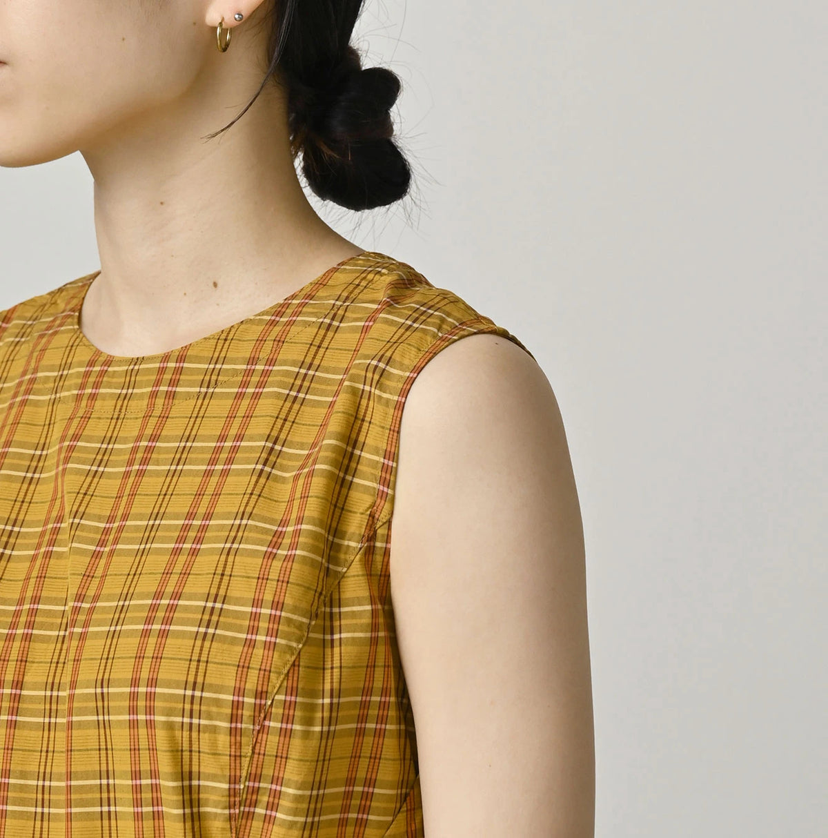 45R Broadcloth Madras Wrap Dress