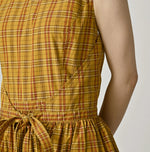 45R Broadcloth Madras Wrap Dress