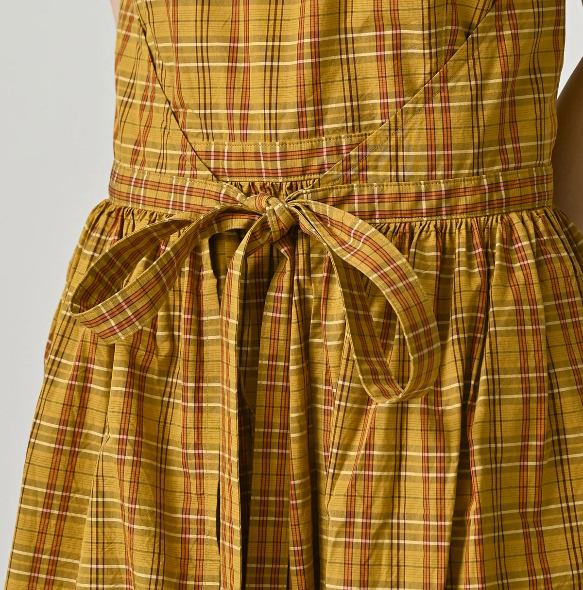45R Broadcloth Madras Wrap Dress