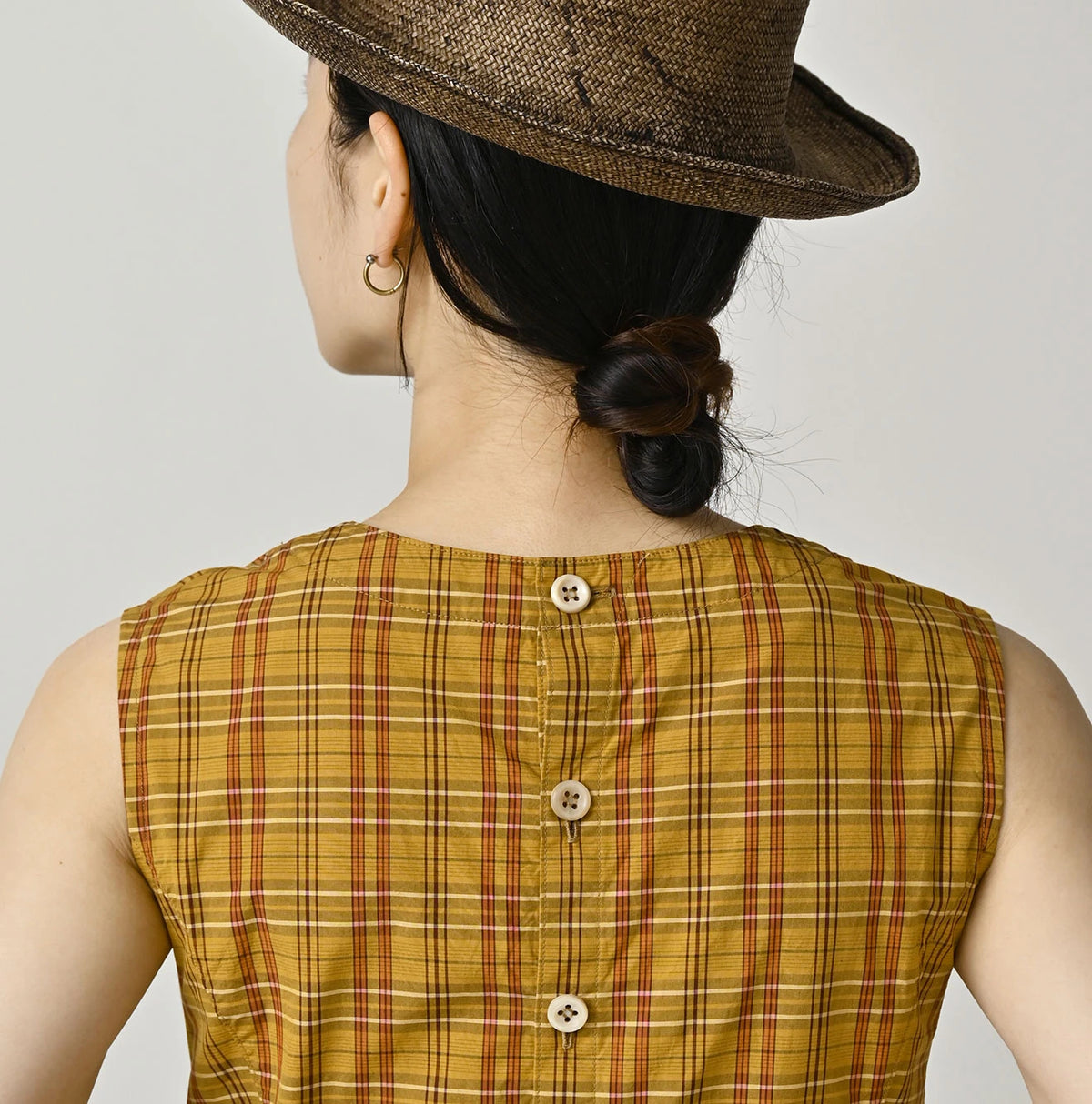 45R Broadcloth Madras Wrap Dress