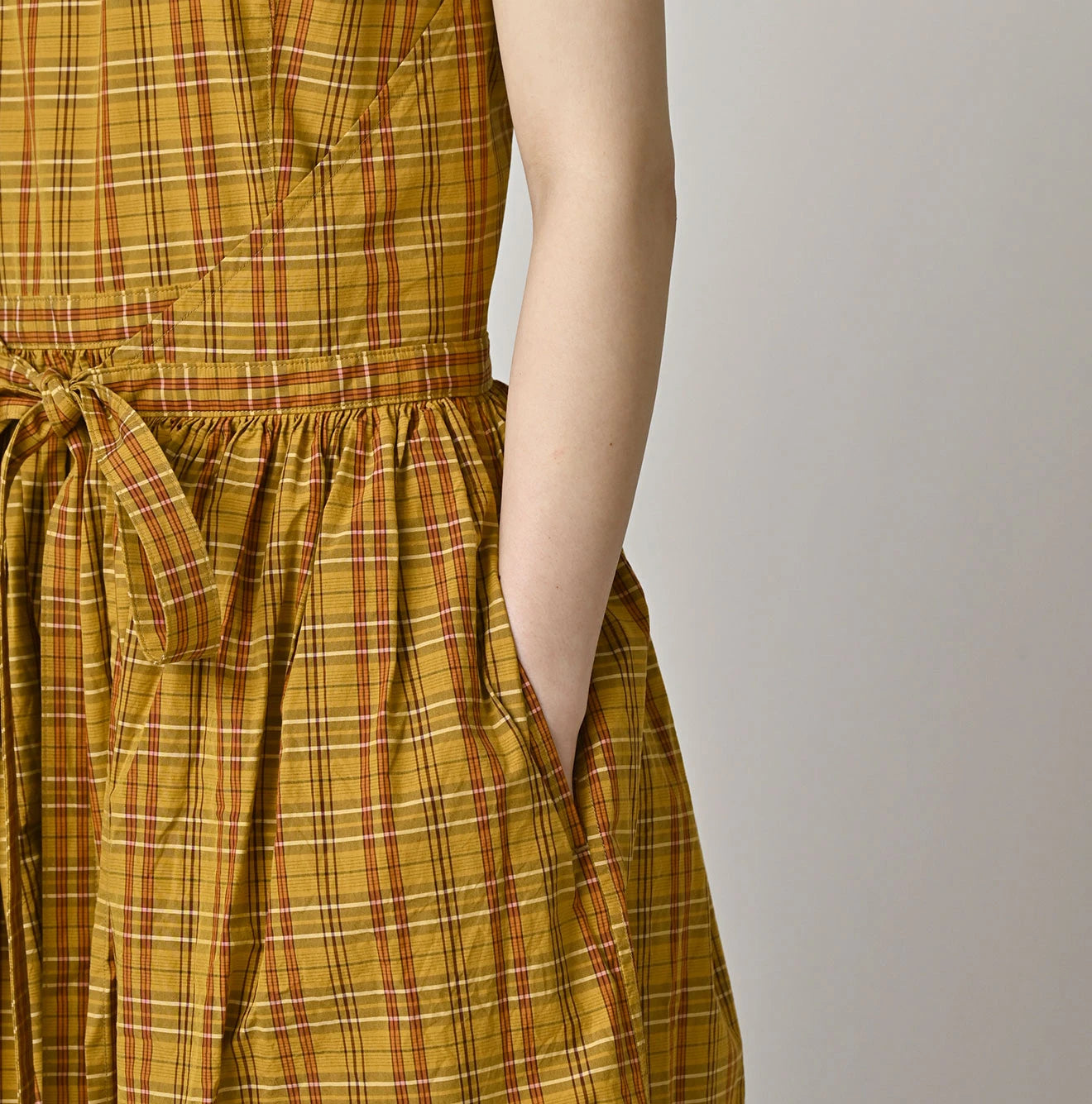 45R Broadcloth Madras Wrap Dress - Image 15