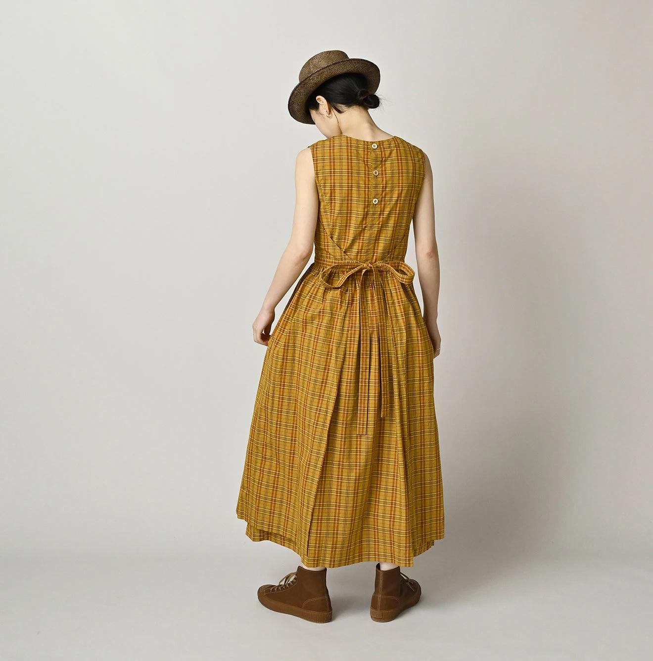 45R Broadcloth Madras Wrap Dress - Image 17