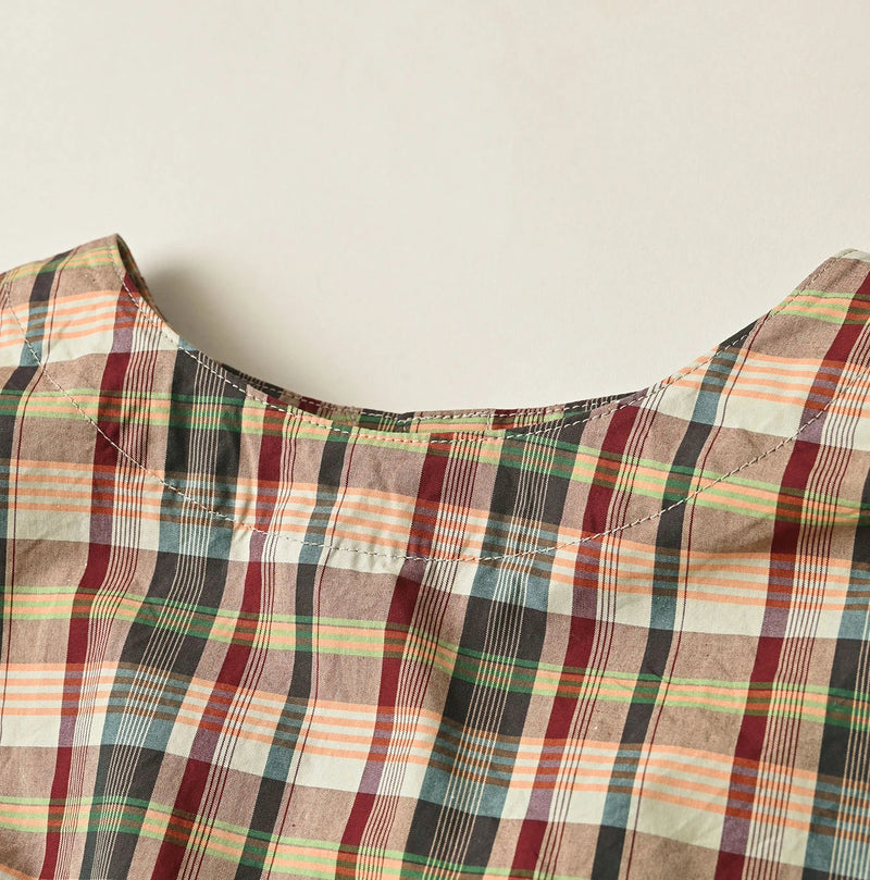 45R Broadcloth Madras Wrap Dress - Image 22