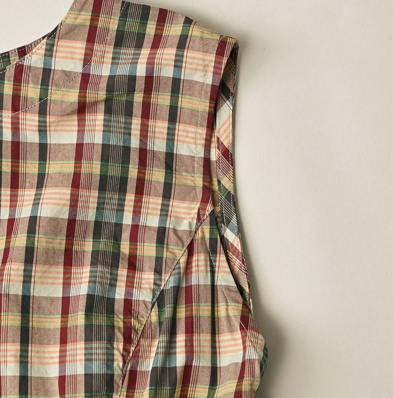 45R Broadcloth Madras Wrap Dress - Image 23